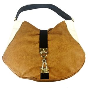 Olivia + Joy New York 3-Tone Hobo Faux Leather Shoulder Bag Purse Handbag